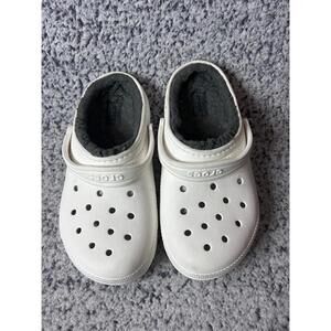 Crocs Classic Lined Clog Unisex Kids White Size C6 Comfort Sandal
